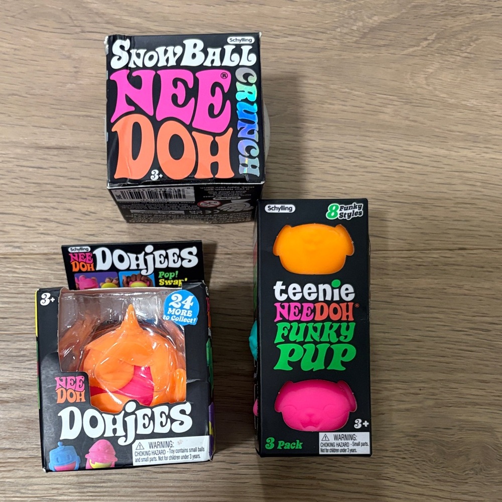 NeeDoh Funky Pup 3-Pack – Dohjee Needoh, viral Snowball Crunchy NeedOh